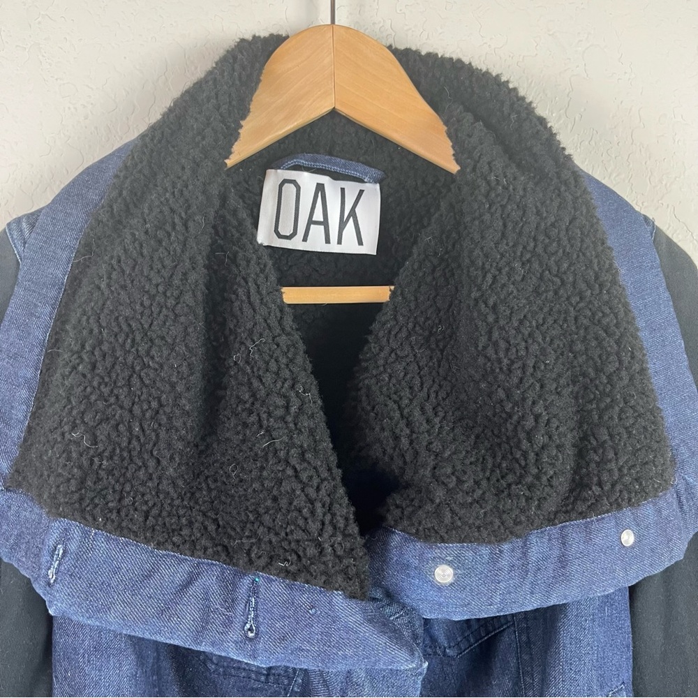 OAK NYC Jacket Denim Jean Sherpa Fleece - Picture 3 of 11